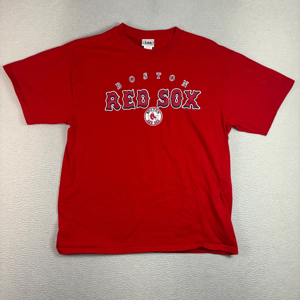 Vintage Lee Boston Red Sox T Shirt Men L Red Short Sleeve MLB Baseball 90s USA